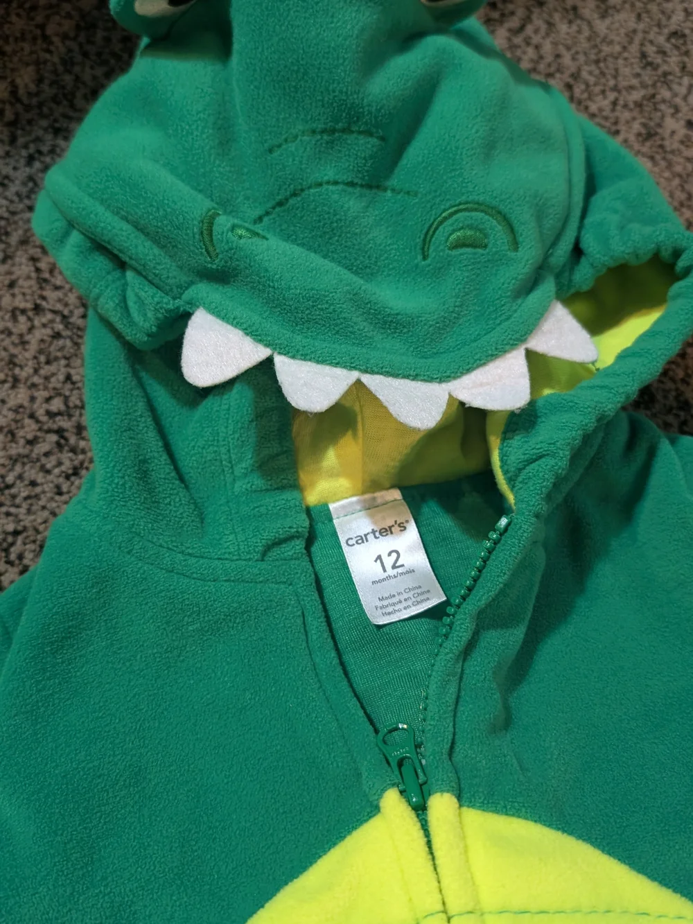 Carter's Green and Yellow Dino Hoodie & Pants Costume Set - Picture 2 of 4
